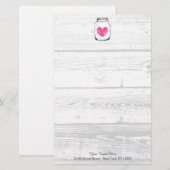 Rustige houtharen, jar country bruiloft briefpapier (Voorkant / Achterkant)