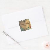 Rustige houtharten sparen de Datum - Vierkante Tre Vierkante Sticker (Envelop)