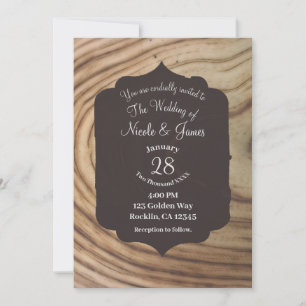 Rustige houtkorrel Minimale legant Wedding Invitat Kaart