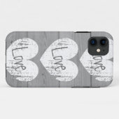 Rustige houtkorrel Phone case | Monogram voor gevl (Achterkant (horizontaal))