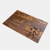 Rustige houtkorrels, landstaal, rozen deurmat (Schuin)