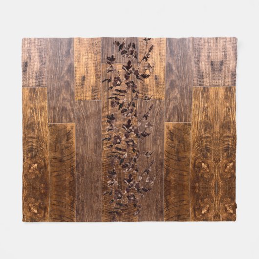 Rustige houtkorrels, landstaal, rozen fleece deken (Voorkant (Horizontaal))