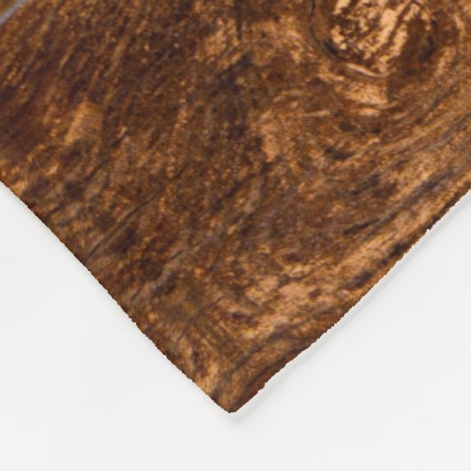 Rustige houtkorrels, landstaal, rozen fleece deken (Hoek)