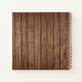 Rustige houtmonogram florale recepten tijdschrift notitieboek (Achterkant)