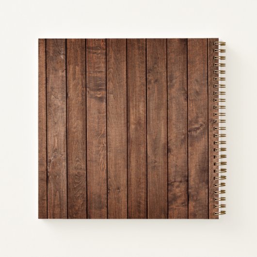 Rustige houtmonogram florale recepten tijdschrift notitieboek (Achterkant)