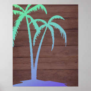 Rustige houtpalmboom poster