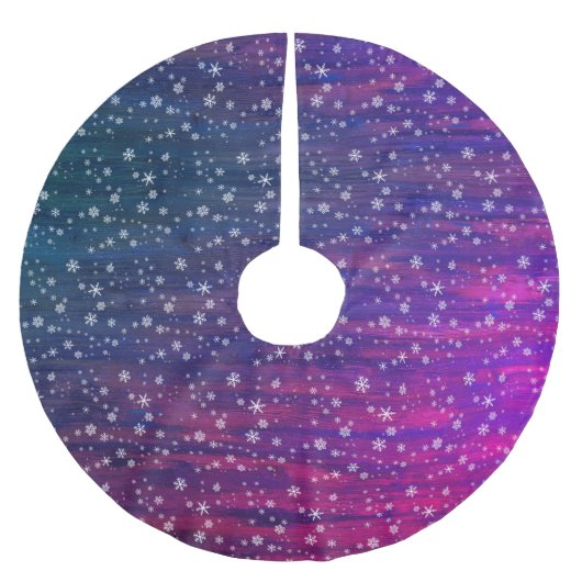 Rustige houtroze Paarse Snowflake Pattern Kerstboom Rok (Voorkant)