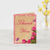 Rustige houtroze vlinder Hartelijk dank Kaart (Gele Bloem)