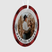 Rustige houtsbuffels eerste kerstmis ornament (voorkant)