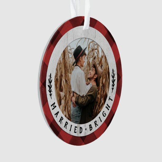 Rustige houtsbuffels eerste kerstmis ornament (voorkant)