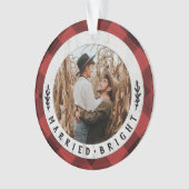 Rustige houtsbuffels eerste kerstmis ornament (voorkant)