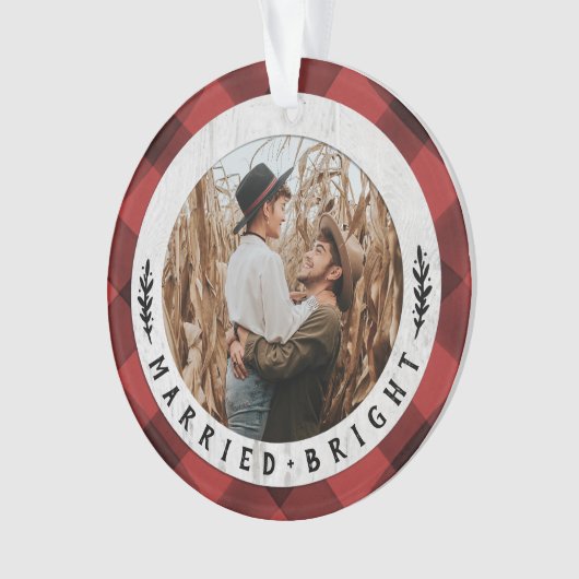 Rustige houtsbuffels eerste kerstmis ornament (voorkant)