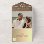 Rustige houtscalligrafie in één keer all in one uitnodiging (Buitenkant)