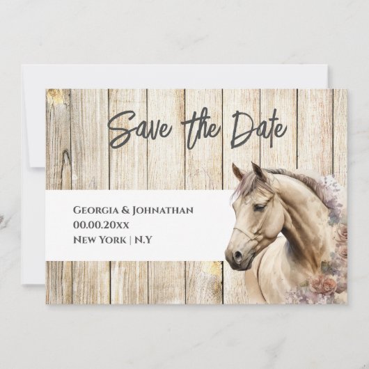 Rustige houtschuur, waterverf save the date (Voorkant)