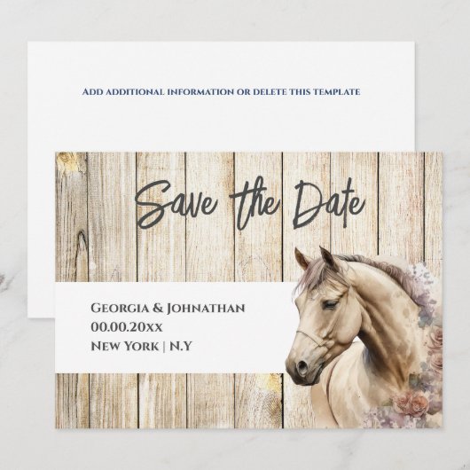 Rustige houtschuur, waterverf save the date (Voorkant / Achterkant)