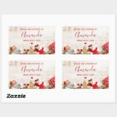 Rustige houtsfoto met kerstcadeautjes rechthoekige sticker (Vel)