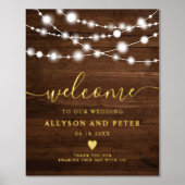 Rustige houtskaarlichten foto's bruiloft welkom folie afdrukken (Voorkant)