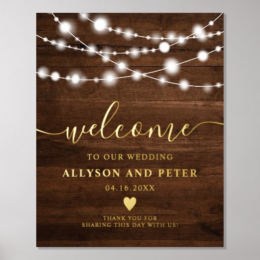 Rustige houtskaarlichten foto's bruiloft welkom folie afdrukken (Voorkant)