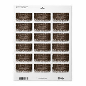 Rustige houtskaarten wintersneeuwvlokken etiket (Full Sheet)