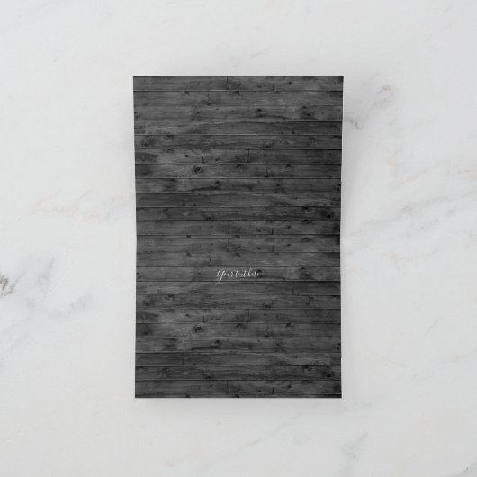 Rustige houtskool Rood Wood Burgundy Rood Wijnhuwe Bedankkaart (Binnen)