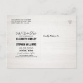 Rustige houtskoraallijnlampjes Weddenschap Opslagd Aankondigingskaart (Achterkant)