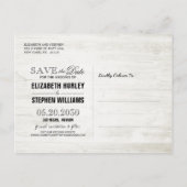 Rustige houtskoraallijnlampjes Weddenschap Opslagd Aankondigingskaart (Achterkant)