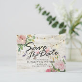 Rustige houtskoraallijnlampjes Weddenschap Opslagd Aankondigingskaart (Staand voorkant)