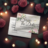 Rustige houtskoraallijnlampjes Weddenschap Opslagd Aankondigingskaart