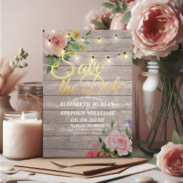 Rustige houtskoraallijnlampjes Weddenschap Opslagd Save The Date