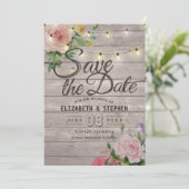 Rustige houtskoraallijnlampjes Weddenschap Opslagd Save The Date (Staand voorkant)