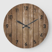 Rustige houtslanken grote klok (Voorkant)