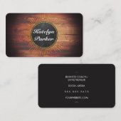 Rustige houtslate textuurelementen visitekaartje (Voorkant / Achterkant)