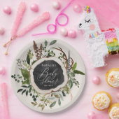 Rustige houtslijm baby shower papieren bordje (Feest)