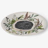 Rustige houtslijm baby shower papieren bordje (Gekanteld)