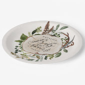 Rustige houtslijm baby shower papieren bordje (Gekanteld)