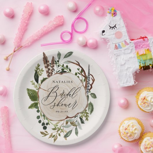 Rustige houtslijm vrijgezellenfeest papieren bordje (Feest)