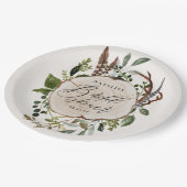 Rustige houtslijm vrijgezellenfeest papieren bordje (Gekanteld)