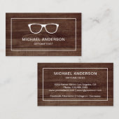 Rustige houtslijp Oogdokter Optometrist Visitekaartje (Voorkant / Achterkant)