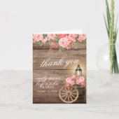 Rustige houtsloop en koraalhuwelijk bedankkaart (Voorkant)