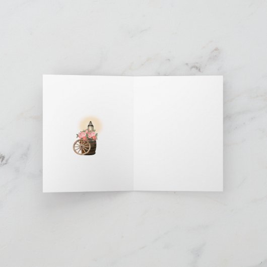 Rustige houtsloop en koraalhuwelijk bedankkaart (Binnen)