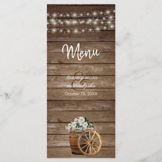 Rustige houtsloop en landbloemen menu (Voorkant)