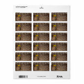 Rustige houtsloop en landelijke zonnebloemen etiket (Full Sheet)