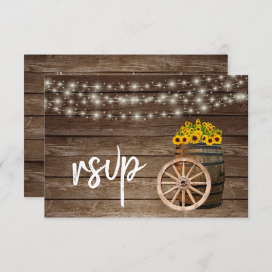 Rustige houtsloop en zonnebloemen - RSVP (Voorkant / Achterkant)