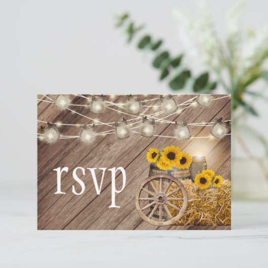 Rustige houtsloop en zonnebloemen - RSVP (Staand voorkant)