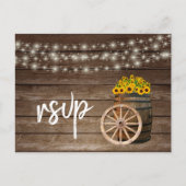 Rustige houtsloop en zonnebloemen - RSVP Uitnodiging Briefkaart (Voorkant)