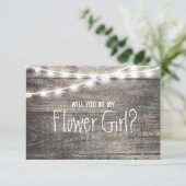 Rustige houtsnaarlamp Zal je mijn FlowerGirl zijn Kaart (Staand voorkant)