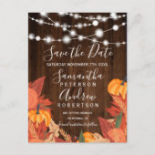 Rustige houtsnaarlampen pompen de datum op aankondigingskaart (Voorkant)