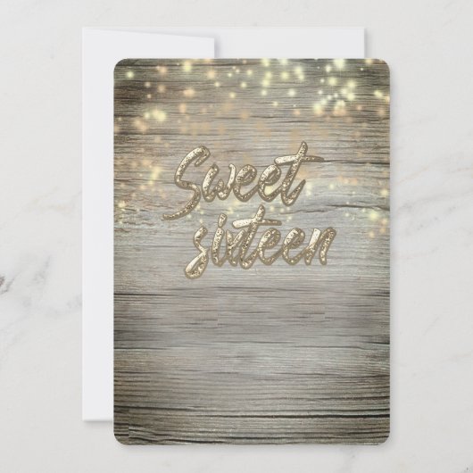 Rustige houtsnaren lichten gouden vonken op kaart (Achterkant)