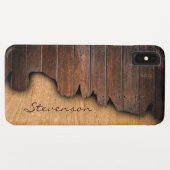 Rustige houtsplinterde houtkijk - Monogram naam Case-Mate iPhone Case (Achterkant (horizontaal))