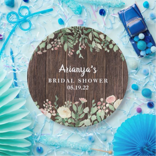 Rustige houtspoel Vrijgezellenfeest Decor Papieren Bordje (Feest)